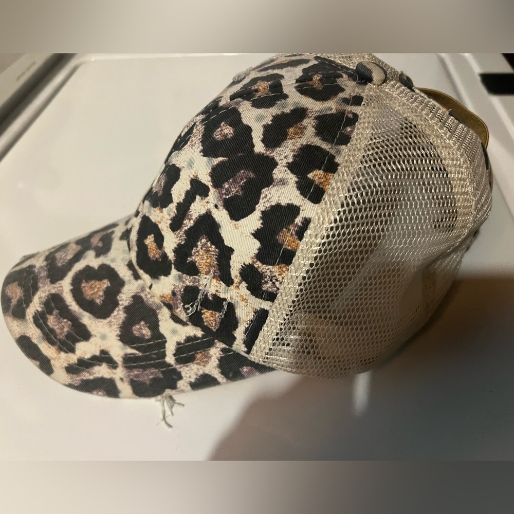 Leopard Print Mesh Trucker Hat